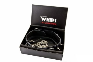 Wiązania-WHIPS obroża męska z ćwiekami i smyczą Whips Collections