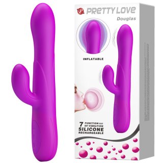 Wibrator z pompowana końcówką - DOUGLAS, VIOLET, USB, 7 function Pretty Love