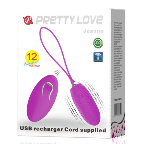 Wibrujące Jajko z pilotem - JOANNA, USB, 12 function Pretty Love