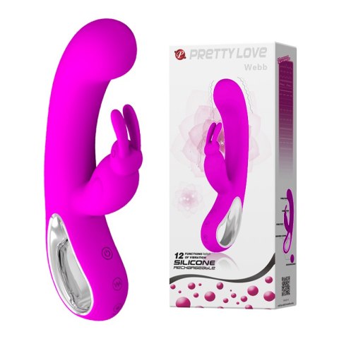 Wibrator Królik - WEBB, PINK, USB, 12 function Pretty Love