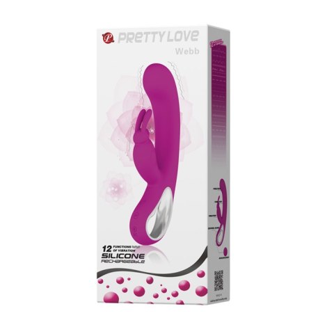 Wibrator Królik - WEBB, PINK, USB, 12 function Pretty Love