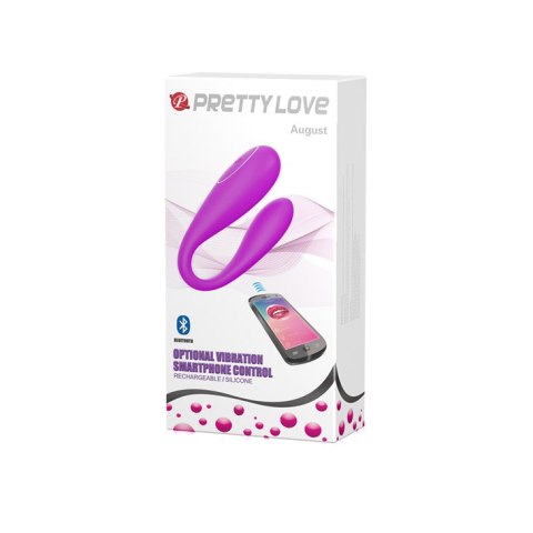 Wibrator sterowany aplikacją - AUGUST USB BLUETOOTH 12 function Pretty Love