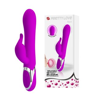 Wibrator Królik z pompowaną końcówką - NEIL USB 12 function; inflatable Pretty Love