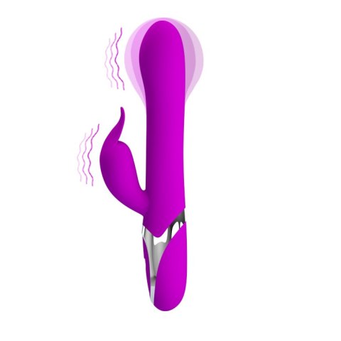 Wibrator Królik z pompowaną końcówką - NEIL USB 12 function; inflatable Pretty Love