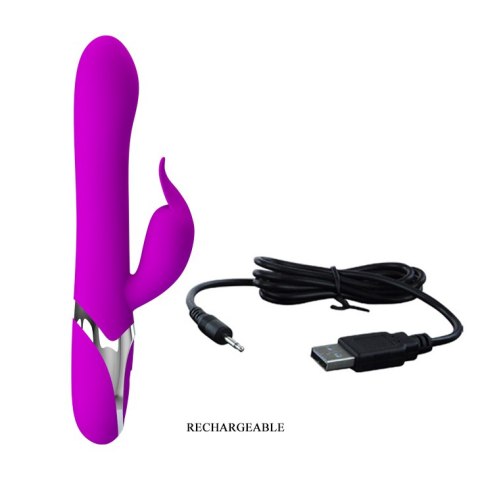 Wibrator Królik z pompowaną końcówką - NEIL USB 12 function; inflatable Pretty Love