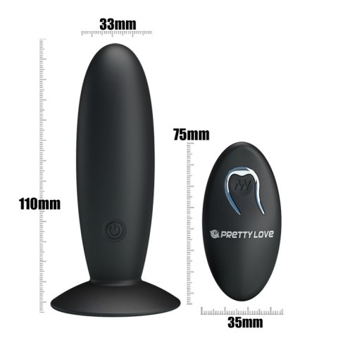 Wibrująca Zatyczka Analna z pilotem - REMOTE CONTROL VIBRATING PLUG 12 function Pretty Love