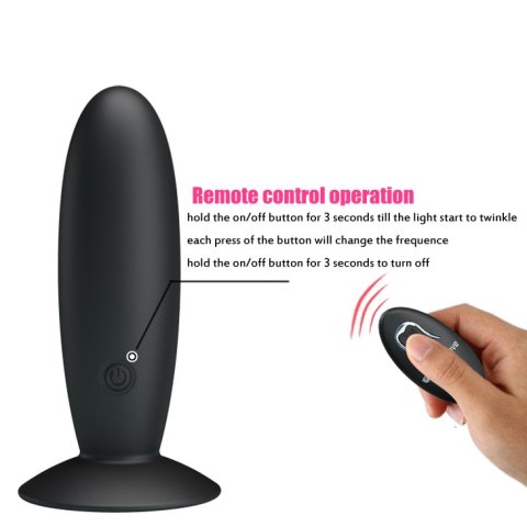 Wibrująca Zatyczka Analna z pilotem - REMOTE CONTROL VIBRATING PLUG 12 function Pretty Love