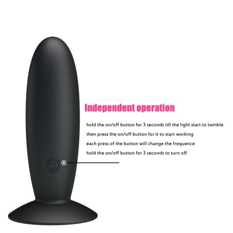 Wibrująca Zatyczka Analna z pilotem - REMOTE CONTROL VIBRATING PLUG 12 function Pretty Love