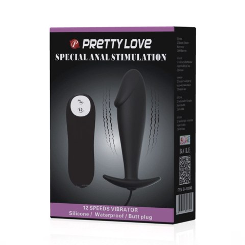 Wibrujący Korek Analny z pilotem - SPECIAL ANAL VIBR. STIMULATION 12 function Pretty Love