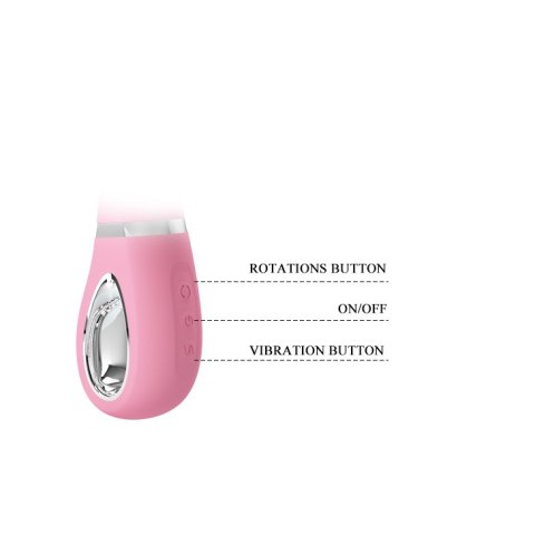 Wibrator Królik - TERNENCE USB PINK 4 rot. 12 vibration Pretty Love