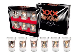 XXX SHOW- zestaw 6 kieliszków 35ml KOBIETY Hot Shot