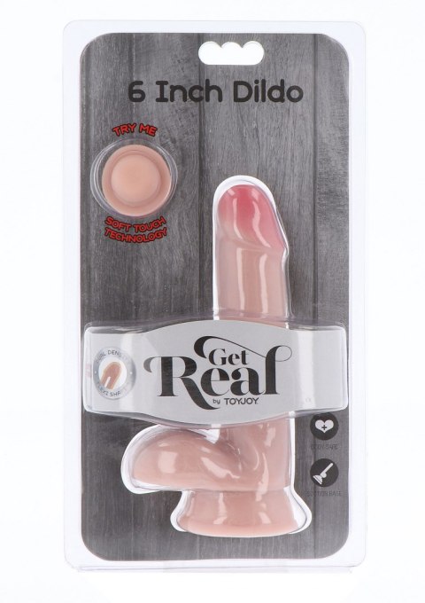 Dual Density Dildo 6 in. Balls Light skin tone ToyJoy