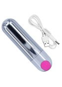 Wibrator-Strong Bullet Vibrator Silver/Pink USB 10 Function B - Series Magic