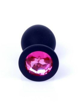 Plug-Jewellery Black Silicon PLUG Medium- Pink Diamond B - Series HeavyFun