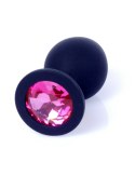 Plug-Jewellery Black Silicon PLUG Medium- Pink Diamond B - Series HeavyFun