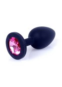 Plug-Jewellery Black Silicon PLUG Small- Pink Diamond B - Series HeavyFun