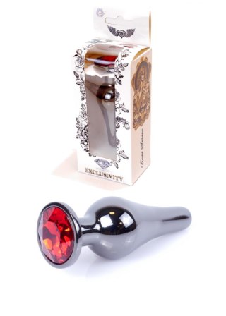 Plug - Jewellery Dark Silver BUTT PLUG - Red Boss Series HeavyFun