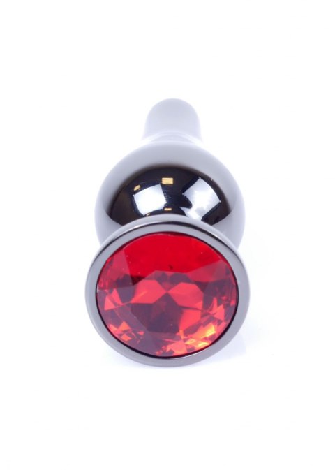 Plug - Jewellery Dark Silver BUTT PLUG - Red Boss Series HeavyFun