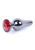 Plug - Jewellery Dark Silver BUTT PLUG - Red Boss Series HeavyFun