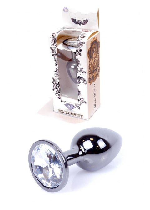 Korek Analny - Jewellery Dark Silver PLUG- Clear B - Series HeavyFun