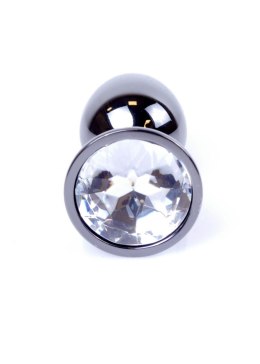 Korek Analny - Jewellery Dark Silver PLUG- Clear B - Series HeavyFun