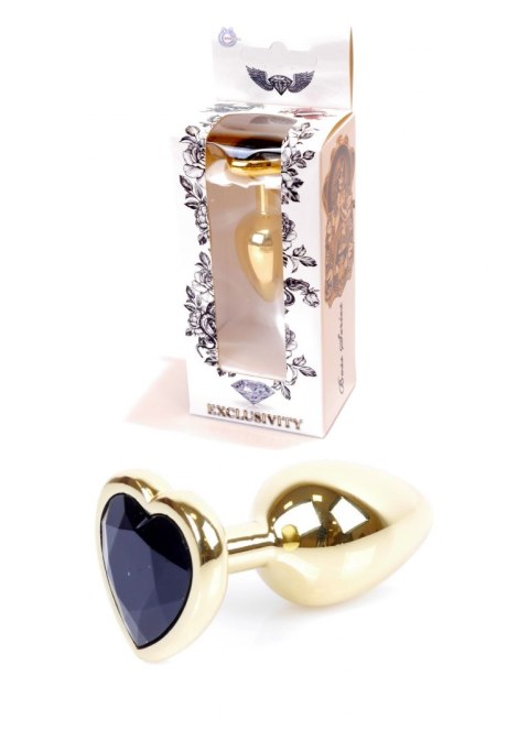 Plug-Jewellery Gold Heart PLUG- Black B - Series HeavyFun