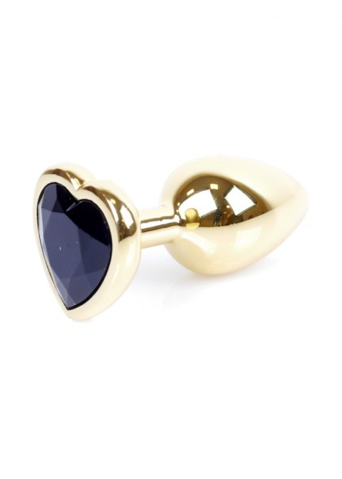 Plug-Jewellery Gold Heart PLUG- Black B - Series HeavyFun