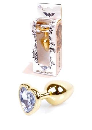 Plug - Jewellery Gold Heart PLUG- Clear B - Series HeavyFun