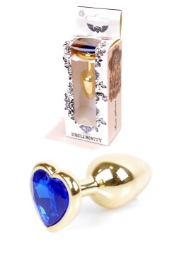 Plug-Jewellery Gold Heart PLUG- Dark Blue B - Series HeavyFun