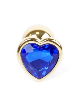 Plug-Jewellery Gold Heart PLUG- Dark Blue B - Series HeavyFun