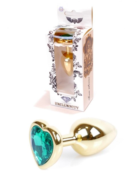 Plug-Jewellery Gold Heart PLUG- Green B - Series HeavyFun