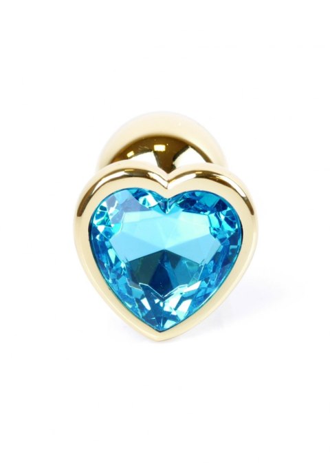 Plug-Jewellery Gold Heart PLUG- Light Blue B - Series HeavyFun