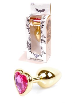 Plug-Jewellery Gold Heart PLUG- Pink B - Series HeavyFun