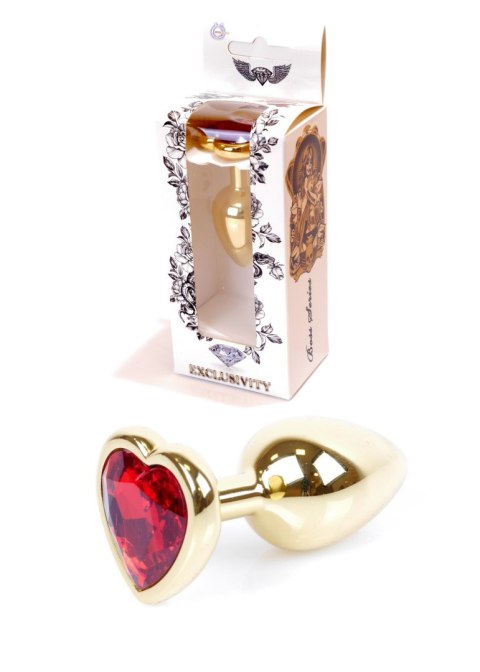 Plug-Jewellery Gold Heart PLUG- Red B - Series HeavyFun