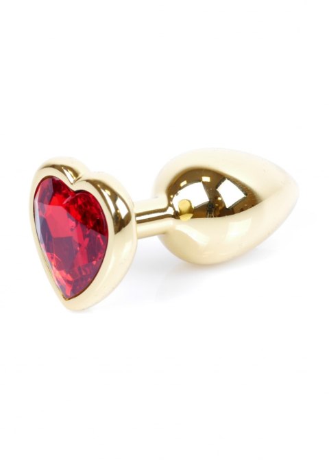 Plug-Jewellery Gold Heart PLUG- Red B - Series HeavyFun