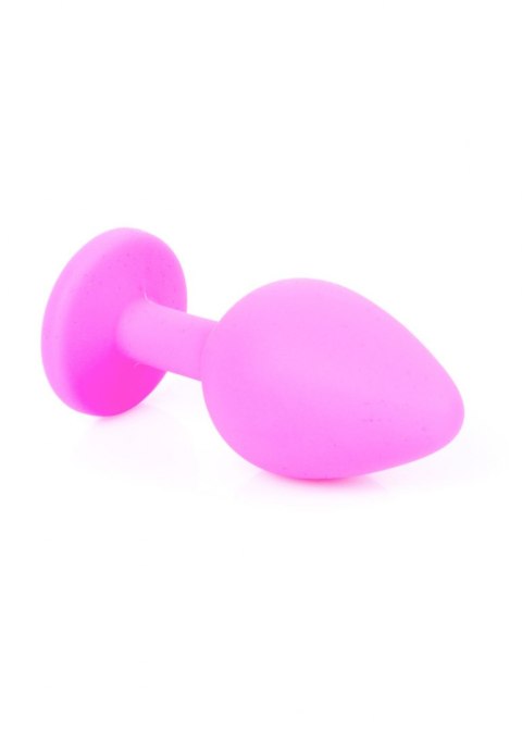 Plug-Jewellery Pink Silicon PLUG Medium- Light Blue Diamond B - Series HeavyFun