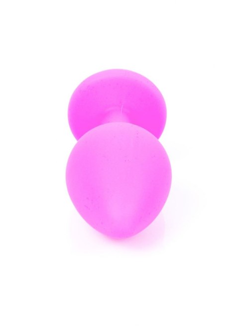 Plug-Jewellery Pink Silicon PLUG Medium- Light Blue Diamond B - Series HeavyFun