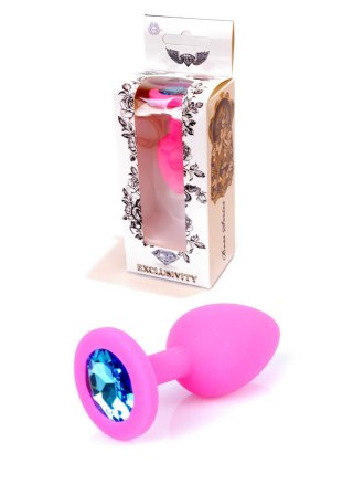 Plug-Jewellery Pink Silicon PLUG Small- Light Blue Diamond B - Series HeavyFun