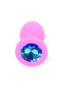 Plug-Jewellery Pink Silicon PLUG Small- Light Blue Diamond B - Series HeavyFun
