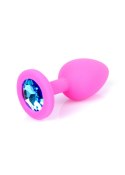 Plug-Jewellery Pink Silicon PLUG Small- Light Blue Diamond B - Series HeavyFun