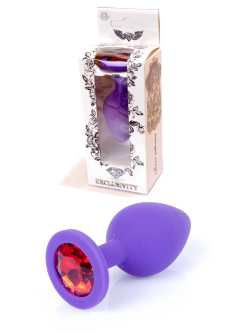 Plug-Jewellery Purple Silicon PLUG Medium- Red Diamond B - Series HeavyFun