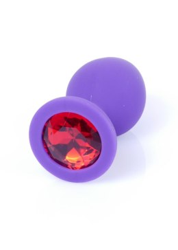 Plug-Jewellery Purple Silicon PLUG Medium- Red Diamond B - Series HeavyFun