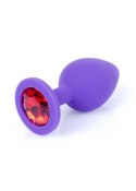 Plug-Jewellery Purple Silicon PLUG Medium- Red Diamond B - Series HeavyFun