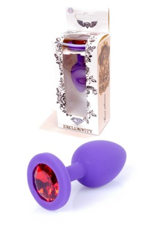 Plug-Jewellery Purple Silicon PLUG Small- Red Diamond B - Series HeavyFun