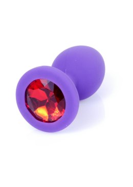 Plug-Jewellery Purple Silicon PLUG Small- Red Diamond B - Series HeavyFun