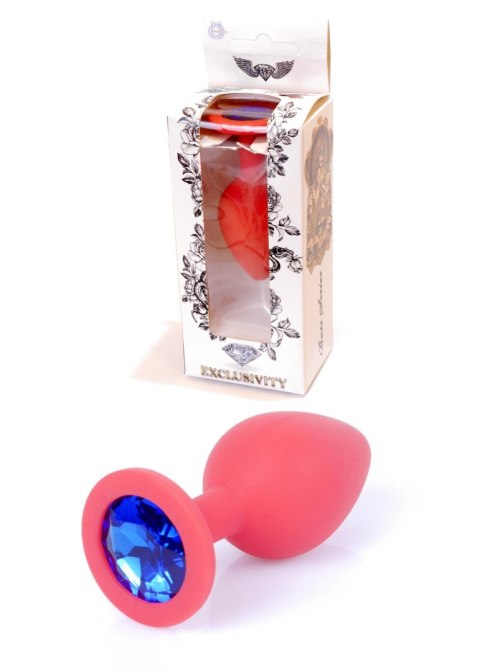 Plug-Jewellery Red Silicon PLUG Medium- Blue Diamond B - Series HeavyFun