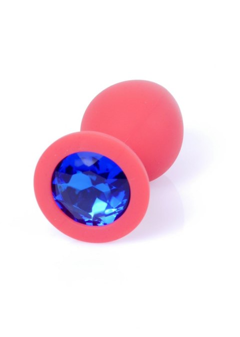 Plug-Jewellery Red Silicon PLUG Medium- Blue Diamond B - Series HeavyFun