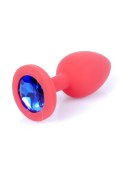 Plug-Jewellery Red Silicon PLUG Small- Blue Diamond B - Series HeavyFun