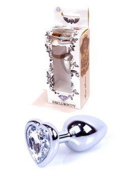 Korek Analny - -Jewellery Silver Heart PLUG- Clear B - Series HeavyFun