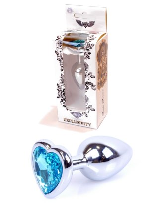 Plug-Jewellery Silver Heart PLUG- Light Blue B - Series HeavyFun